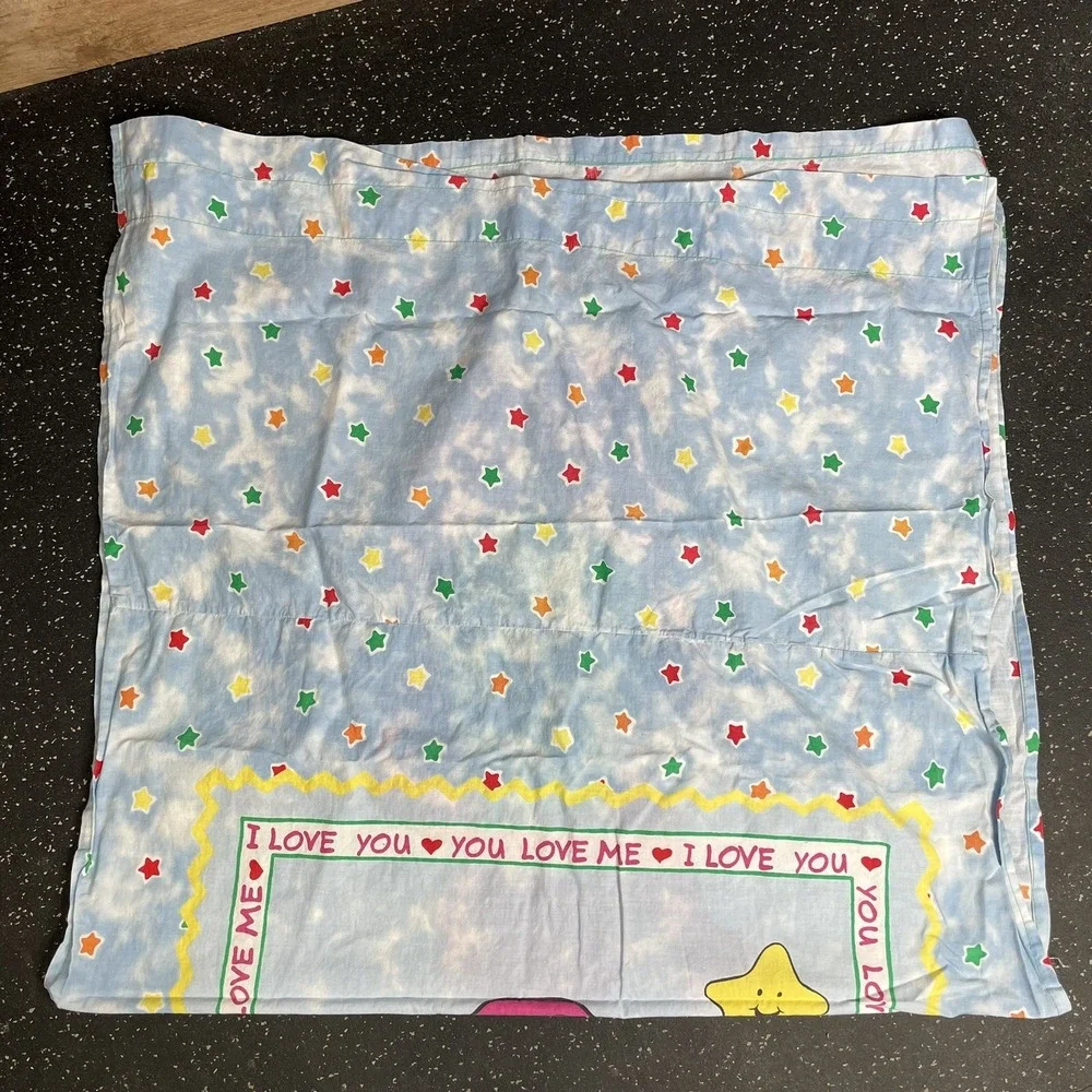 Vtg Barney the Dinosaur Bedroom Curtain Set of 2 Handmade 30
